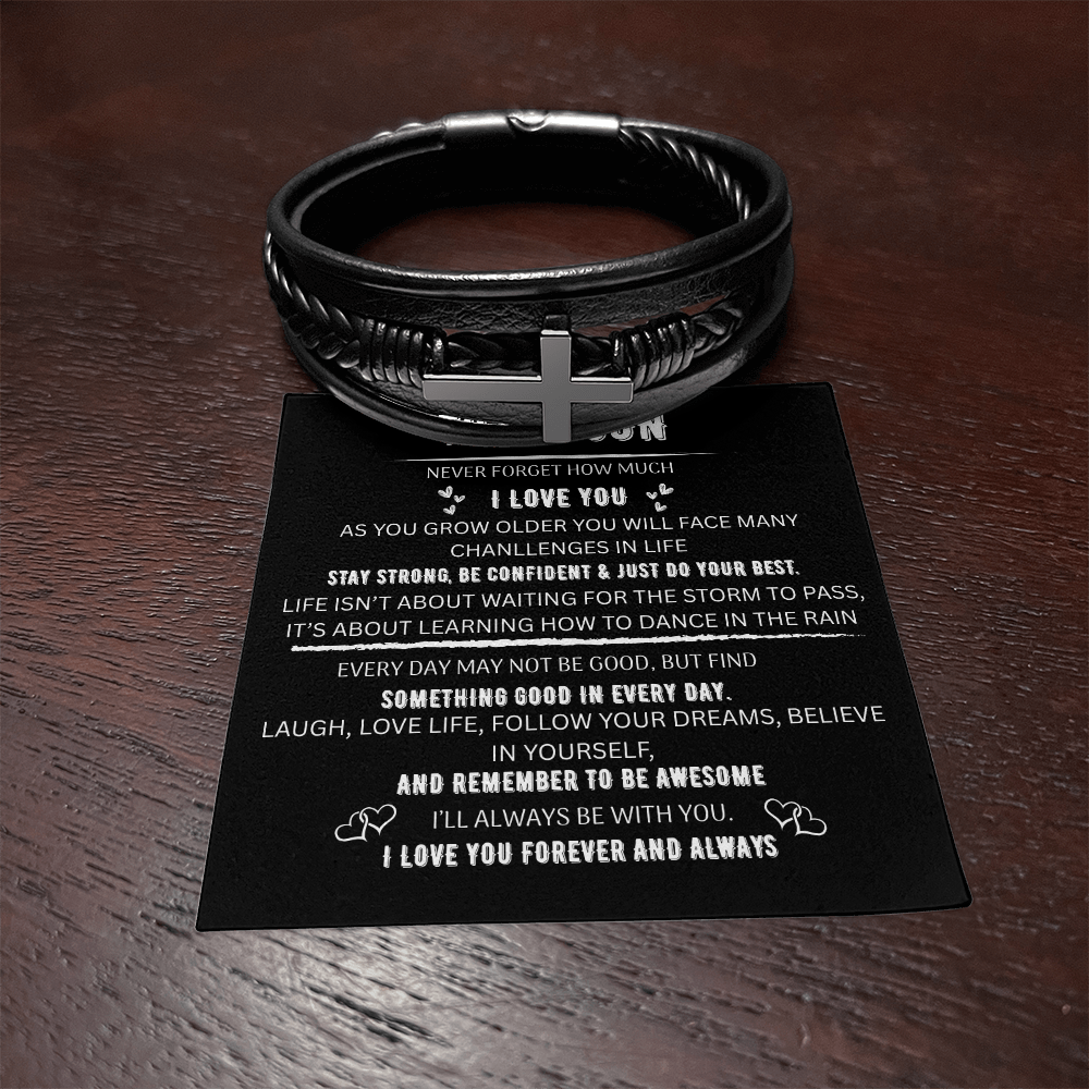 TO MY SON🧑 MEN'S CROSS BRACELET