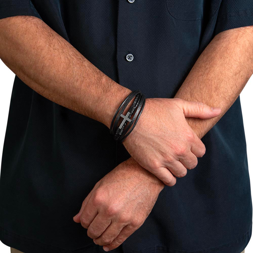 TO MY SON🧑 MEN'S CROSS BRACELET
