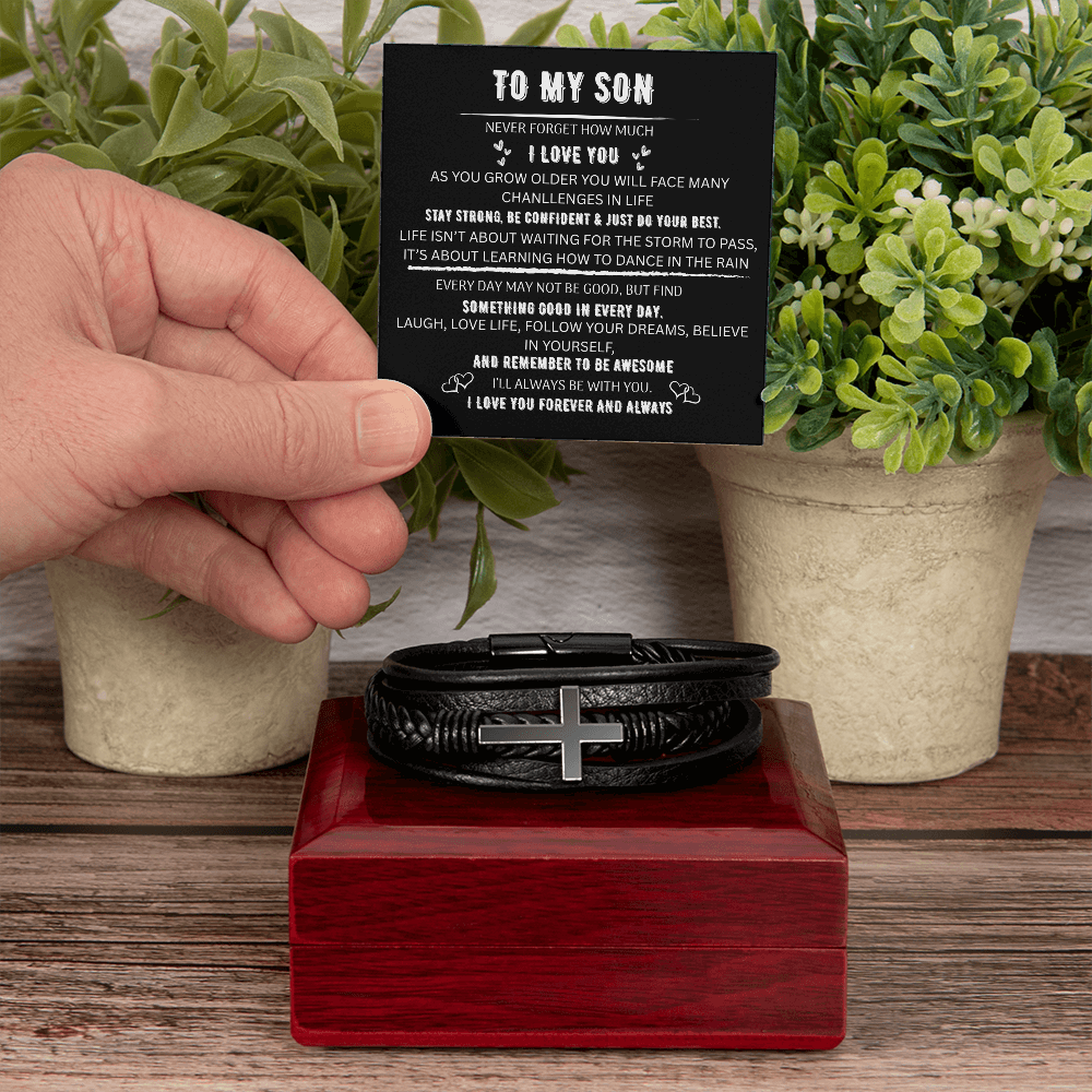 TO MY SON🧑 MEN'S CROSS BRACELET