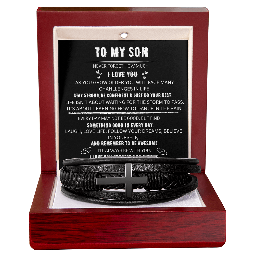 TO MY SON🧑 MEN'S CROSS BRACELET