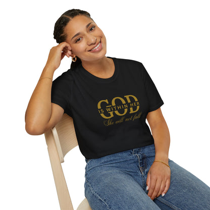 God is Within Her, She Will Not Fall T-Shirt 🌸✨