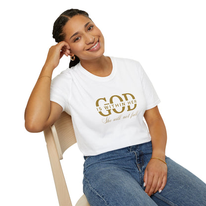 God is Within Her, She Will Not Fall T-Shirt 🌸✨
