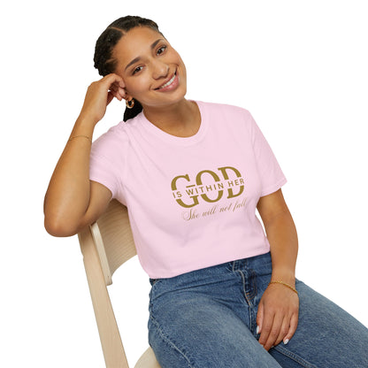 God is Within Her, She Will Not Fall T-Shirt 🌸✨