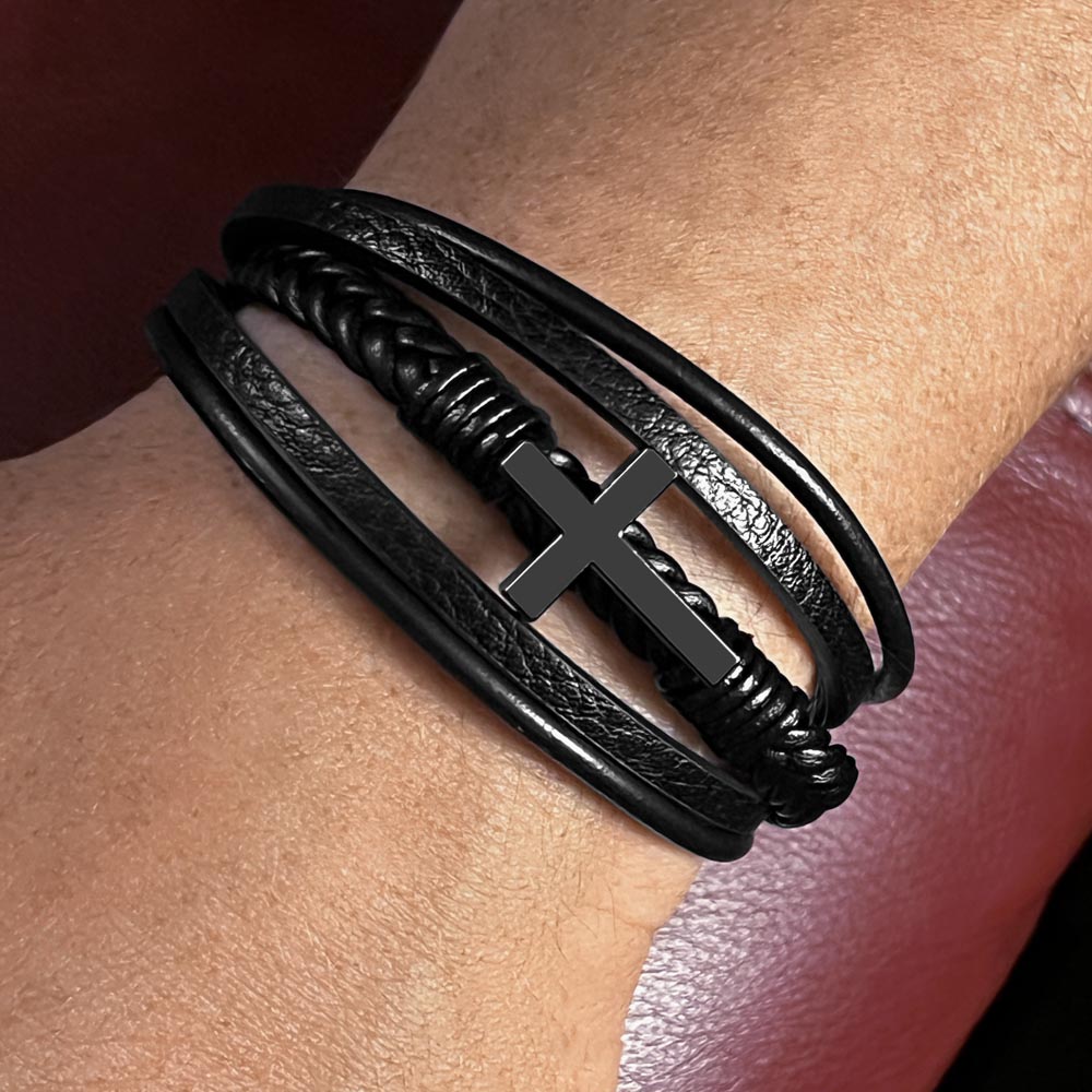 TO MY SON🧑  MEN'S CROSS BRACELET
