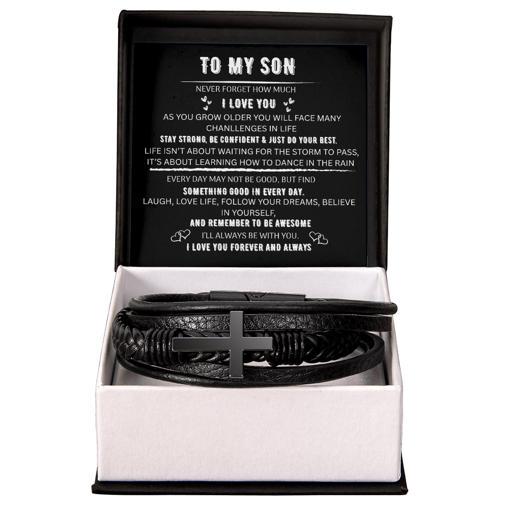 TO MY SON🧑  MEN'S CROSS BRACELET